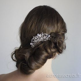 Peigne cristal mariage, bijou de tête romantique