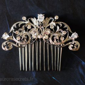 Peigne cristal mariage, bijou de tête royal