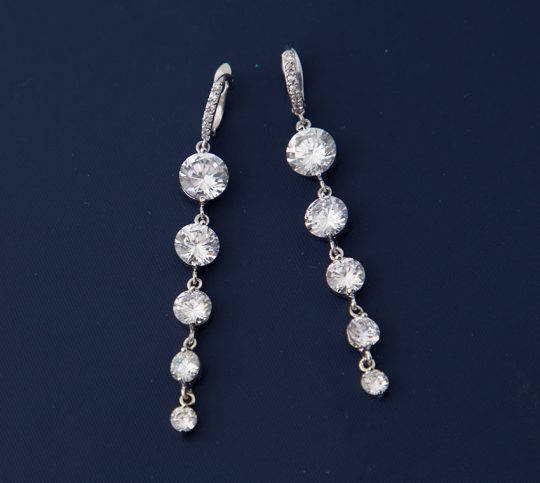 Boucles d'oreilles longues pendantes pour mariée