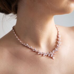 Parure bijoux mariage ornés oxydes de zirconium Léa