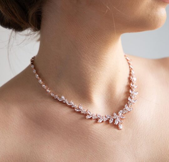 Parure bijoux mariage ornés oxydes de zirconium Léa