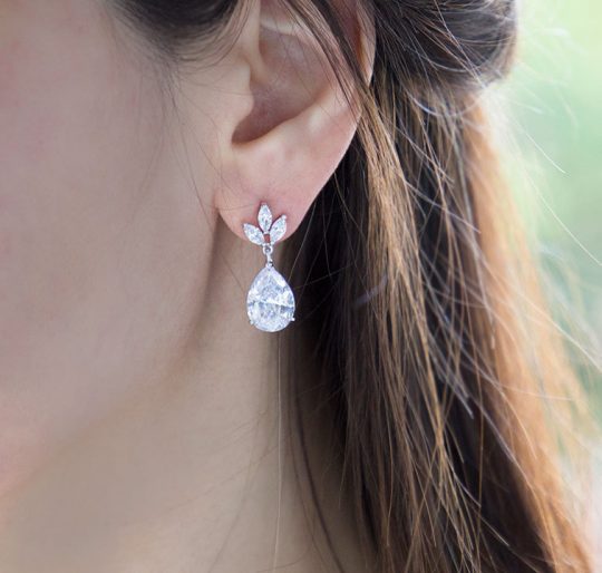 boucles d'oreilles mariage cristal goutte