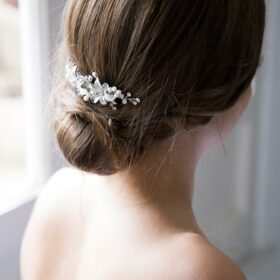 Peigne mariage cristal perles naturelles Romy