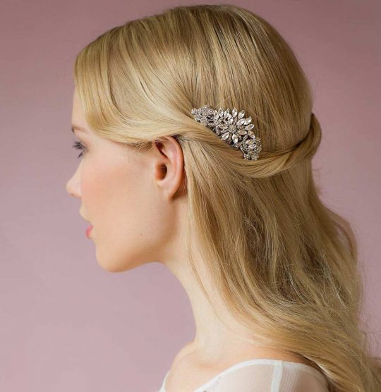 Petit peigne coiffure mariage cristal Valentina