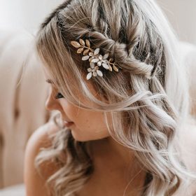 bijou cheveux mariage peigne fleurs feuilles