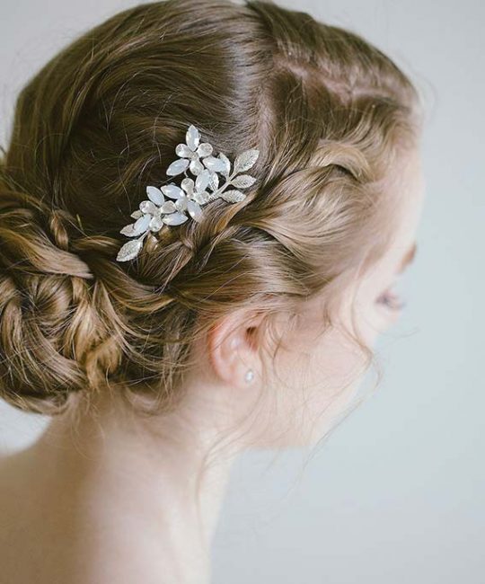 bijou cheveux mariage peigne fleurs feuilles 3