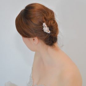 peigne coiffure mariage rose gold