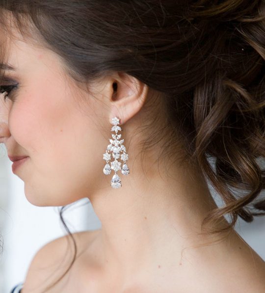 boucles d'oreille mariage longues chandelier