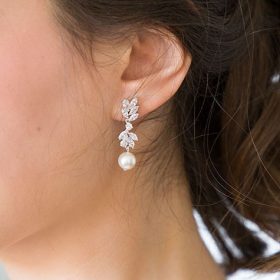 Boucles D'oreilles Perles Noires & Zirconium - 10mm, élégantes Pour Mariage Et Quotidien