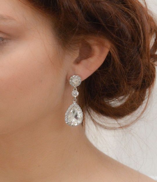 boucles d'oreilles mariage pendantes