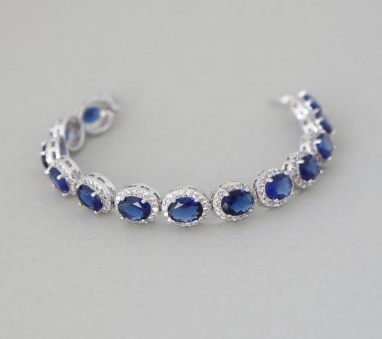 bracelet mariage cristal bleu