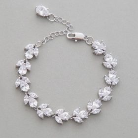 bracelet mariage cristal argenté