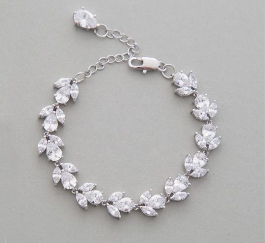 bracelet mariage cristal argenté