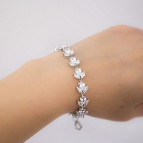 bracelet mariage argenté en cristal Zircon