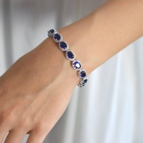 bracelet mariage bleu en cristal Zircon