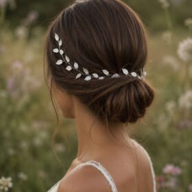 Bijou cheveux mariage, vigne souple champêtre feuilles « Niki »