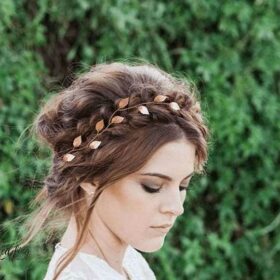 Bijou cheveux mariage vigne souple champêtre feuilles Niki