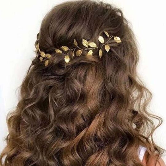 Bijou cheveux mariage vigne souple champêtre feuilles Niki