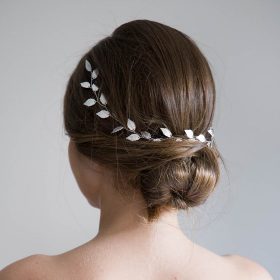 Bijou cheveux mariage, vigne souple champêtre feuilles Niki