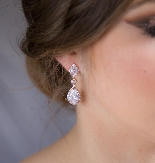 Boucles d’oreilles mariée cristal Swarovski