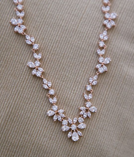 Collier mariage Oxydes de Zircon Rose gold, or rose 2