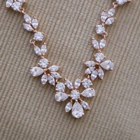 Collier mariage Oxydes de Zircon Rose gold, or rose