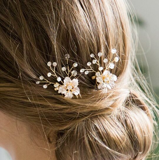 Pics coiffure mariage fleurs strass Muriel