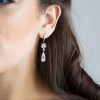 Boucles d'oreilles pour mariée pendantes cristal 2