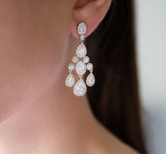 Boucles d’oreilles pour mariée chandelier Joséphine