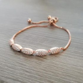 Bracelet pour mariée argenté fin et élégant Colette