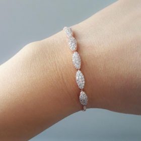 Bracelet pour mariée argenté fin et élégant Colette