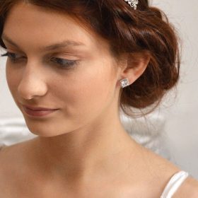 boucles d'oreilles mariage clous carrées