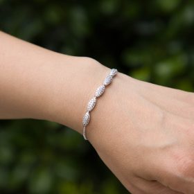 Bracelet pour mariée argenté fin et élégant 4