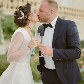 Double Peigne Cheveux Mariage - Fleurs or métal- L'Automne