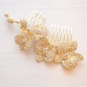 Bijou de cheveux pour mariage fleurs orchidées Renata