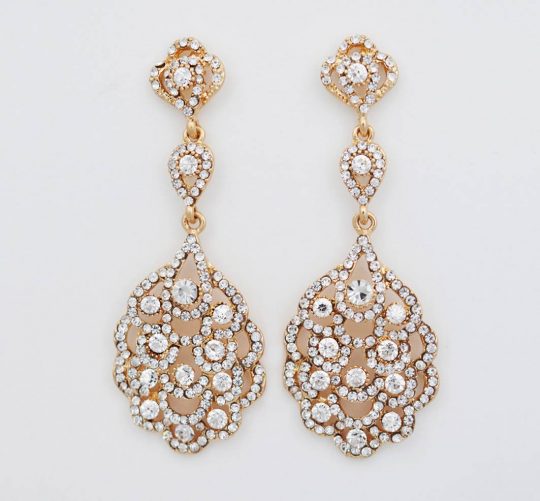 Boucles d’oreilles mariage vintage chandelier 3