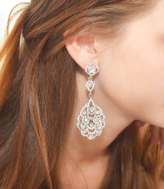 Boucles d’oreilles mariage vintage chandelier 4