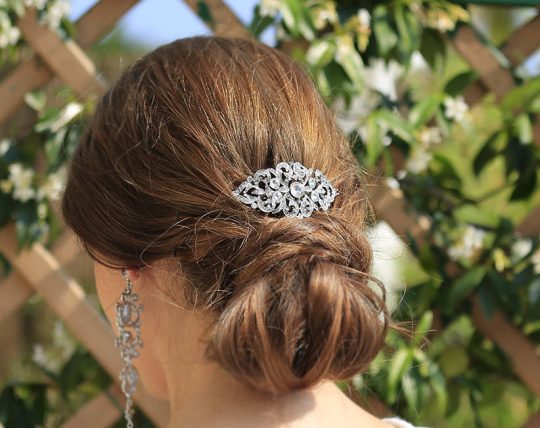 Broche à cheveux pour mariage cristal strass 2