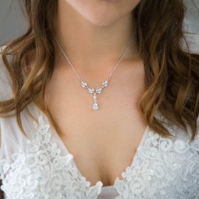 Collier de mariée perle nacrée Swarovski 2