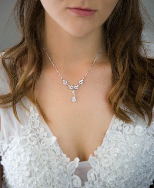 Collier de mariée perle nacrée Swarovski 2