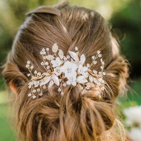 Bijou de cheveux mariage bohème perles fleurs Lola