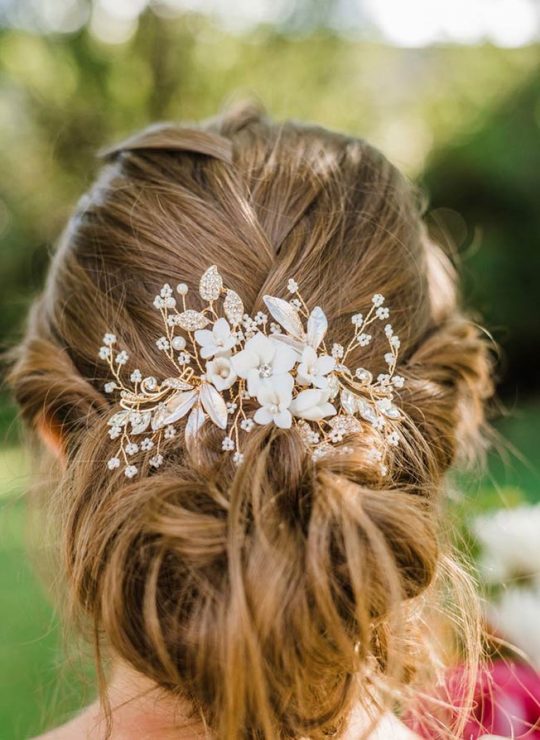 Bijou de cheveux mariage bohème perles fleurs Lola