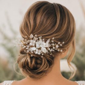 Bijou de cheveux mariage bohème perles fleurs "Lola"