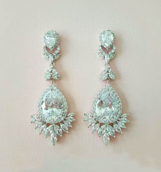 Boucles d'oreilles cristal pour mariée 2