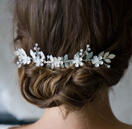 accessoire cheveux mariage bohème fleurs feuilles 2