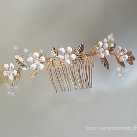 accessoire cheveux mariage boheme fleurs feuilles