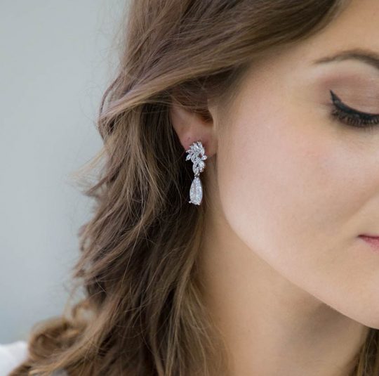 boucles d'oreilles strass mariée 2