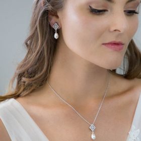 Parure bijoux mariage perle strass