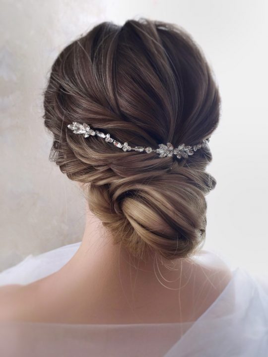 Bijou cheveux mariage, tiare romantique cristal Vassilena