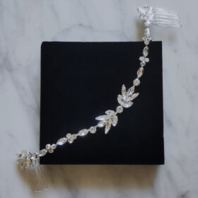 Bijou cheveux mariage, tiare romantique cristal « Vassilena »